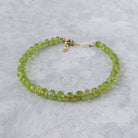 Peridot delicate bracelet gold filled August birthstone meaningful gift unique handcrafted