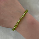 Peridot delicate bracelet gold filled August birthstone meaningful gift unique handcrafted