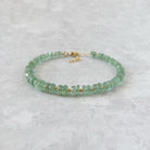 rare green kyanite rondel bead bracelet, meaningful jewelry gift, AAA green kyanite