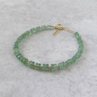 rare green kyanite rondel bead bracelet, meaningful jewelry gift, AAA green kyanite