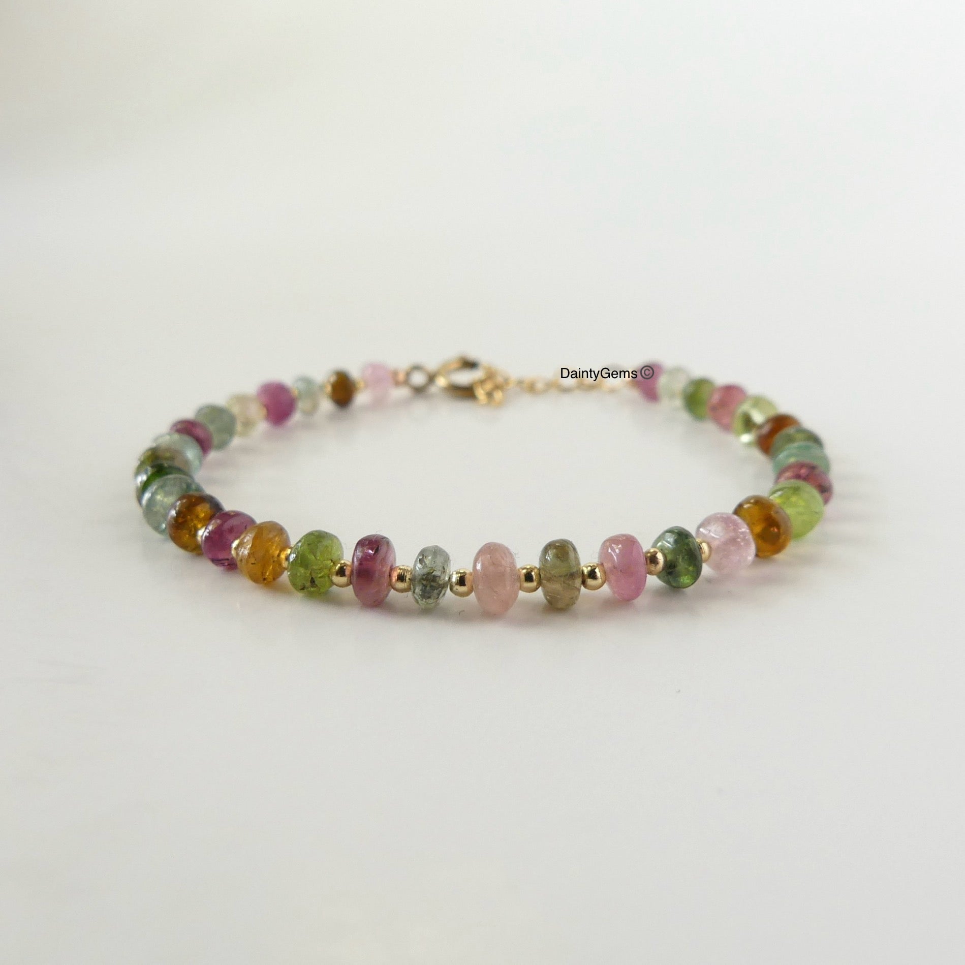 natural colorful tourmaline bracelet