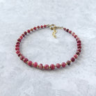 Norwegian thulite delicate bracelet gold filled meaningful jewelry gift unique handcrafted