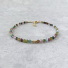 dainty watermelon tourmaline beaded bracelet October birthstone jewelry gift