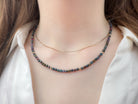 ruby in kyanite beaded dainty necklace