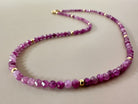 cat eye effect ruby beaded dainty necklace