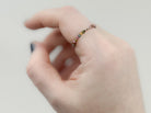 dainty watermelon tourmaline stretch beaded ring