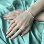 Tiny Pearl Stretch Ring Dainty Beaded Genuine Rice Shape Pearl Gemstone Boho Ring Minimalist June Birthstone Birthday Gift Mom Bride Friend