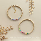 Custom Family Bracelet Crystal Birthstone Bracelet Personalized Birthstone Bracelet Gold Bead Mom Christmas Gift Birthday Grandma