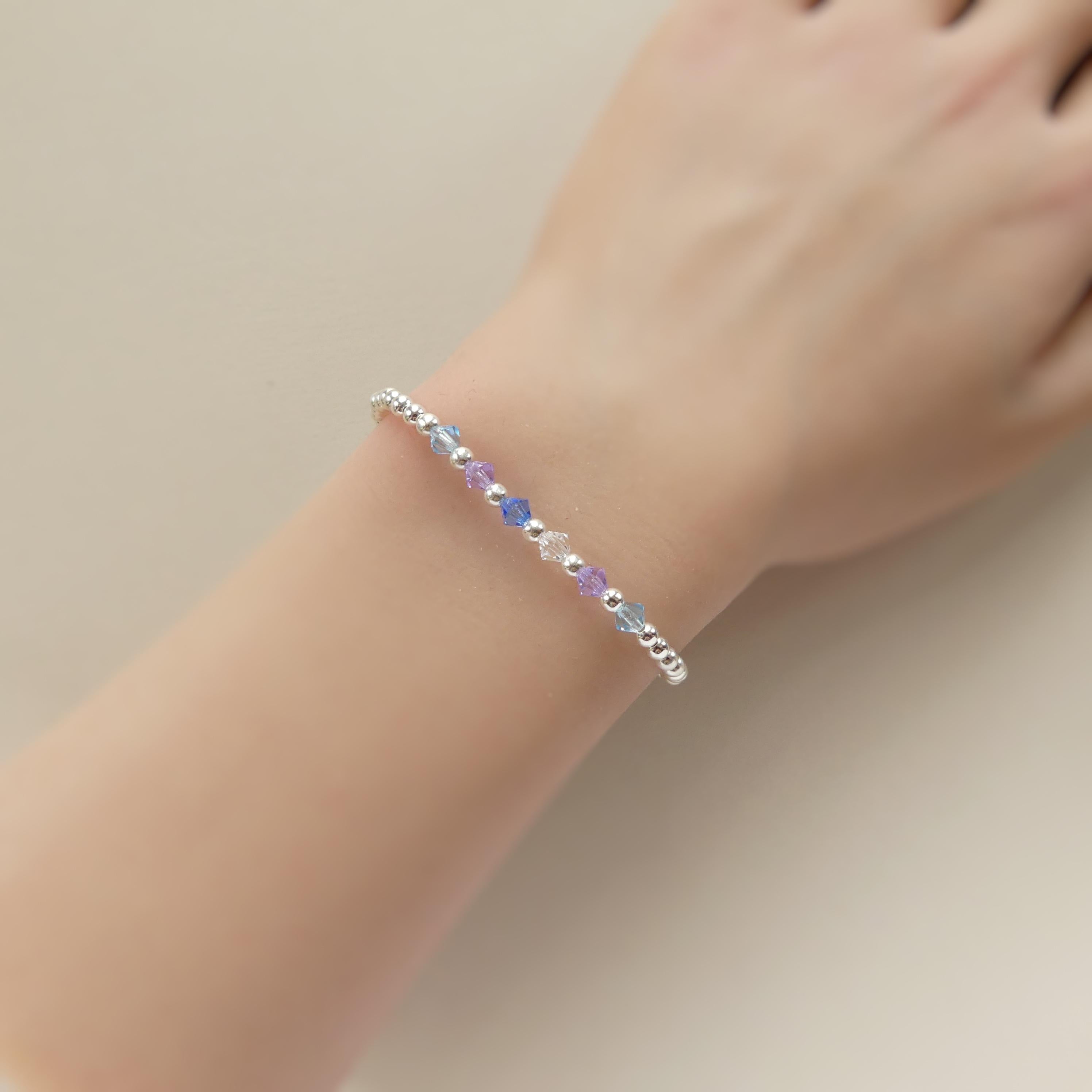 Custom Family Bracelet Crystal Birthstone Bracelet Personalized Birthstone Bracelet Gold Bead Mom Christmas Gift Birthday Grandma