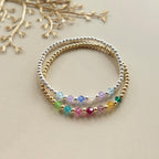 Custom Family Bracelet Crystal Birthstone Bracelet Personalized Birthstone Bracelet Gold Bead Mom Christmas Gift Birthday Grandma