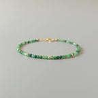 Jade Bracelet Dainty Jadeite Beaded Bracelet Green Gemstone Minimalist Jewelry Stacking Bracelet Gift Birthday Present Friend Mom Bridesmaid
