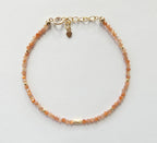 Tiny Sunstone Bracelet Dainty Gemstone Beaded Bracelet Minimalist Jewelry Sparkly Crystal Birthday Gift for Women Abundance Joy Mom Gift