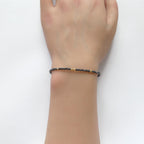 Tiny Hematite Bracelet Dainty Gemstone Beaded Bracelet Sparkly Crystal Jewelry Minimalist Protection Jewelry Stacking Birthday Gift Women
