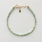 Tiny Variscite Bracelet Dainty Gemstone Beaded Bracelet Pastel Green Crystal Jewelry Minimalist Birthday Gift for Daughter Niece Mom Wife