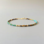 Tiny Arizona Turquoise Bracelet Dainty December Birthstone Bracelet Delicate Minimalist Jewelry Birthday Gift for Women Christmas Mom Wife