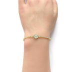 Tiny Sapphire Bracelet Dainty Yellow Green Sapphire Gemstone Beaded Jewelry Minimalist September Birthstone Birthday Gift Wife Daughter
