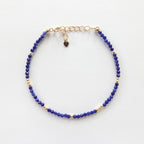 Tiny Sodalite Bracelet Dainty Gemstone Beaded Bracelet Stacking Minimalist Blue Crystal Bracelet Healing Jewelry Birthday Gift Daughter Wife