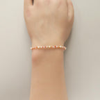 Tiny Carnelian Rose Quartz Pearl Bracelet Dainty Minimalist Jewelry Birthday Abundance Gift Self Love Birthday Gift Christmas Mom Wife Gift