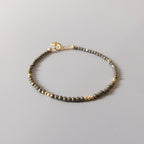 Tiny Pyrite Bracelet Dainty Sparkly Gemstone Beaded Bracelet Minimalist Jewelry Crystal Protection Bracelet Birthday Gift for Women Wife Mom