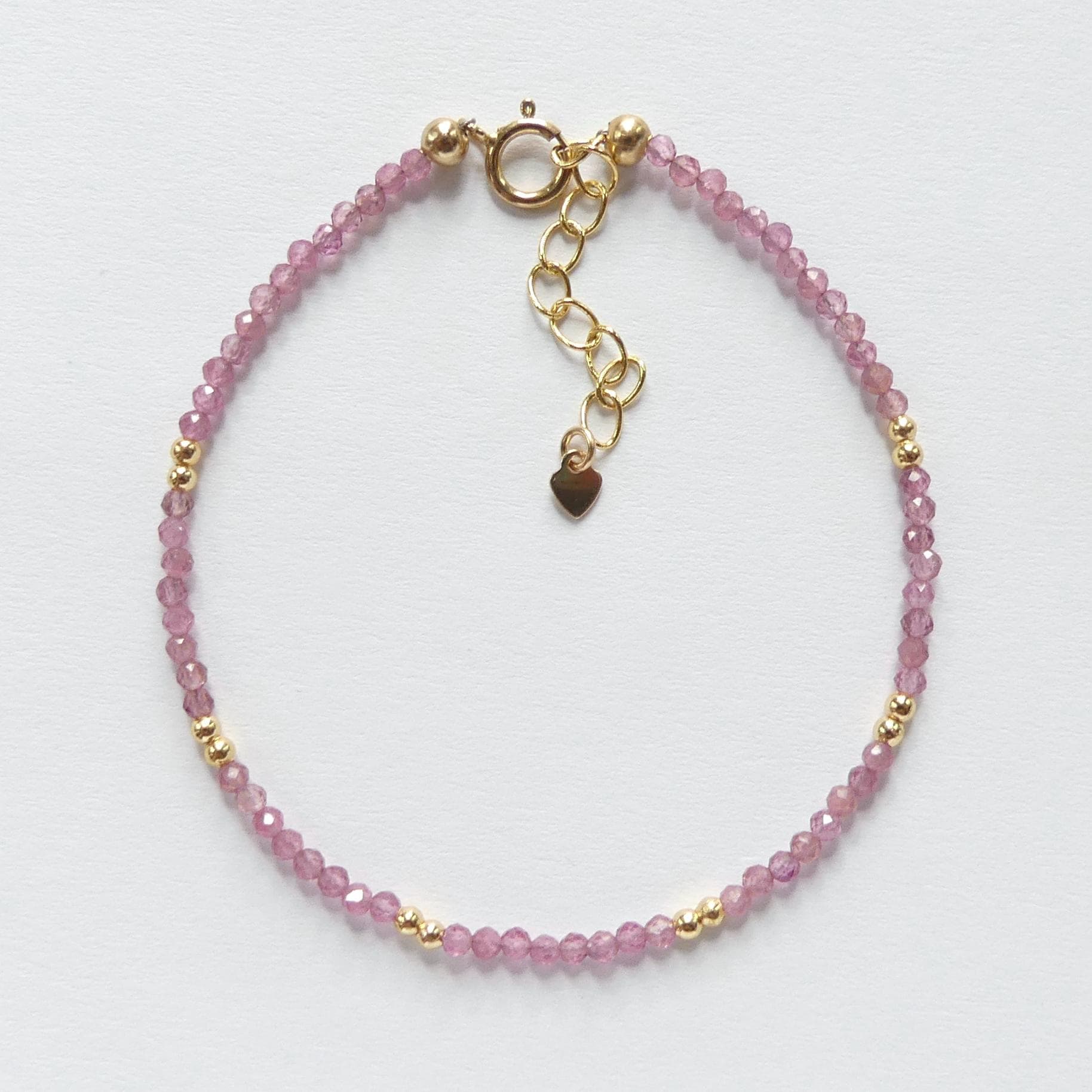 Tiny Pink Tourmaline Bracelet Dainty Gemstone Beaded Bracelet October Birthstone Pink Crystal Jewelry Minimalist Birthday Gift for Mom Wife