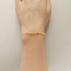 Tiny Citrine Bracelet Dainty Gemstone Beaded Bracelet Yellow Crystal Minimalist Jewelry November Birthstone Gift for Women Mom Wife Daughter