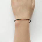 Tiny Shungite Bracelet Dainty Gemstone Beaded Bracelet Black Crystal Jewelry Minimalist Protection Jewelry Stacking Birthday Gift for Women