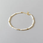 Tiny Pearl Bracelet Dainty Natural Micro Pearl Minimalist Jewelry Freshwater Pearls June Birthstone Birthday Gift 30th Anniversary Wife Mom