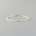 Natural Burma Jade Bracelet Dainty Beaded Bracelet Pale Green Jadeite Gemstone Minimalist Jewelry Everyday Bracelet Gift Birthday for Women