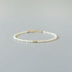 Tiny Pearl Bracelet Dainty Rice Shape Pearl Small Bead Minimalist Freshwater Pearl Jewelry June Birthstone Birthday Gift 30th Anniversary