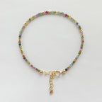 Tiny Watermelon Tourmaline Bracelet Dainty Tourmaline Jewelry Minimalist Bracelet Rainbow Crystal bracelet October Birthstone Birthday Gift
