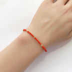 Tiny Italian Coral Bracelet Dainty Red Coral Jewelry Minimalist Coral Bracelet October Birthstone 35th anniversary gift Birthday Gift Mom