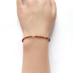 Tiny Red Jasper Bracelet Dainty Gemstone Beaded Bracelet Red Crystal Jewelry Minimalist Protection Aries Gift Jewelry for Women Mom Wife