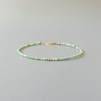 Tiny Turquoise Bracelet Dainty Gemstone Beaded Bracelet Blue Crystal December Birthstone Jewelry Minimalist Birthday Gift for Daughter Niece