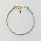 Tiny Turquoise Bracelet Dainty Gemstone Beaded Bracelet Blue Crystal December Birthstone Jewelry Minimalist Birthday Gift for Daughter Niece