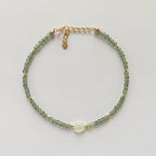 Tiny Green Apatite Bracelet Dainty Opal Gemstone Beaded Bracelet Crystal Jewelry Minimalist Stacking Birthday Gift Mom Wife Daughter Niece
