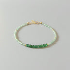 Tiny Green Aventurine Bracelet Dainty Gemstone Beaded Bracelet Everyday Jewelry Everyday Minimalist Crystal Birthday Gift Mom Wife Daughter