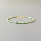 Tiny Variscite Bracelet Dainty Gemstone Beaded Bracelet Pastel Green Crystal Jewelry Minimalist Birthday Gift for Daughter Niece Mom Wife