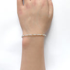 Tiny Montana Sapphire Bracelet Dainty Beaded Bracelet September Birthstone Sparkly Bracelet Cute Minimalist Jewelry Gift for Women Daughter