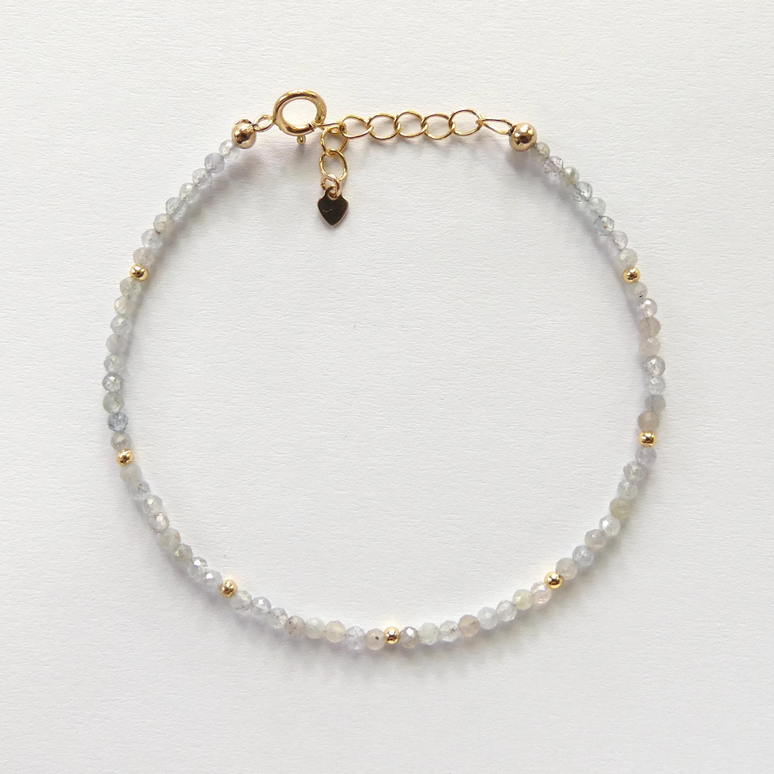 Tiny Montana Sapphire Bracelet Dainty Beaded Bracelet September Birthstone Sparkly Bracelet Cute Minimalist Jewelry Gift for Women Daughter