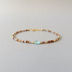 Tiny Zircon Bracelet Dainty Diamond Blue Zircon Gemstone Beaded Bracelet Sparkly Crystal December Birthstone Birthday Gift for Daughter Wife