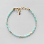 Amazonite Bracelet Dainty Gemstone Beaded Jewelry Blue Crystal Bracelet Trendy Minimalist Bracelet Stacking Birthday Gift Mom Grandma Gift