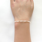 Tiny Rock Quartz Bracelet Dainty Clear Quartz Beaded Gemstone Bracelet Minimalist Jewelry April Birthstone Birthday Gift Mom Wife Bridesmaid