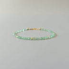 Tiny Zambian Emerald Bracelet -Dainty Beaded Jewelry