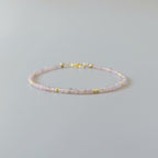 Tiny Madagascar Rose Quartz Bracelet - Dainty Crystal Jewelry