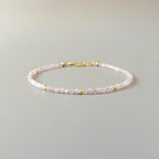 Tiny Kunzite Bracelet - Dainty Gemstone Beaded Jewelry