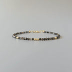 Tiny Obsidian Bracelet -Dainty Gemstone Protection Jewelry