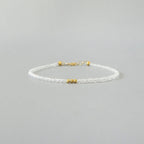 Tiny Rock Quartz Bracelet Dainty Clear Quartz Gemstone Beaded Bracelet Sparkly Crystal Jewelry Minimalist April Birthstone Birthday Gift