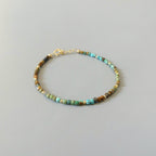 Tiny Arizona Turquoise Bracelet -Dainty Multicolor Turquoise Jewelry