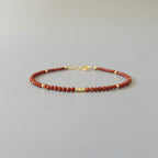 Tiny Red Jasper Bracelet - Dainty Protection Gemstone Jewelry