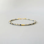Tiny Dalmatian Jasper Bracelet Dainty Spotted Jasper Gemstone Beaded Bracelet Trendy Crystal Jewelry Minimalist Birthday for Women Sister